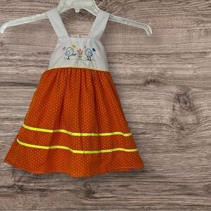 Bambi Girls 24 Months Sundress Polka Dot Blue Birds Floral Spring Dress